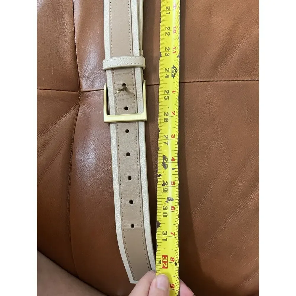 W By Worth Cream Tan Double Buckle Belt XS